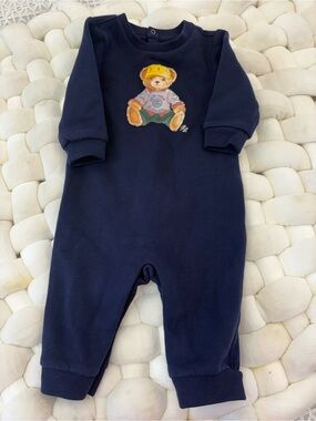 Ralph Lauren Navy Bear One-Piece Outfit